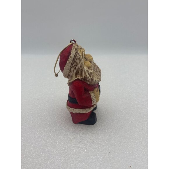Vintage Steve Tunturi Whittlers Workshop Hand Carved Santa Claus Ornament Figuri - Picture 2 of 6